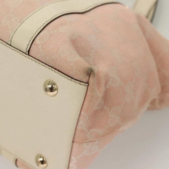 GUCCI GG Canvas Hand Bag Gold Pink 141470 Auth 127877 - Picture 4 of 16